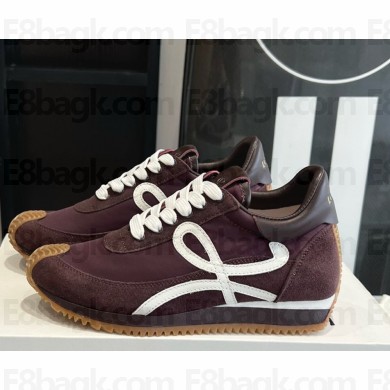 Loewe women/men Flow Runner in nylon and suede 06c-2025