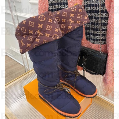 Louis Vuitton monogram Nylon printed snow boots blue 2024