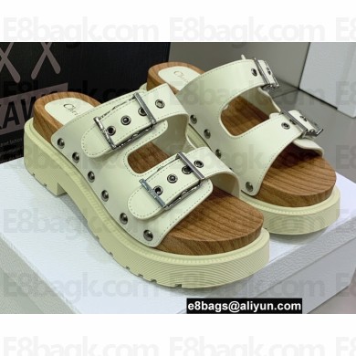 Dior Diorquake Strap Sandals in Calfskin White 2022