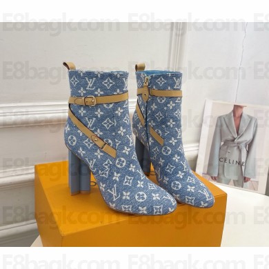 Louis Vuitton LV Remix Silhouette Ankle Boot denim blue heel 10cm 2024