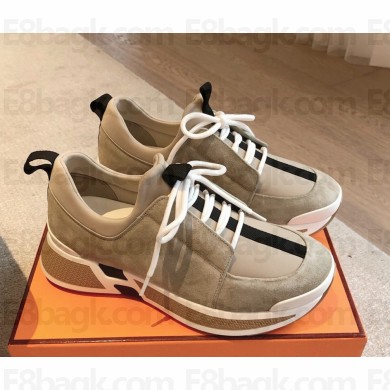 hermes women's/men's just sneaker suede goatskin in beige 2024