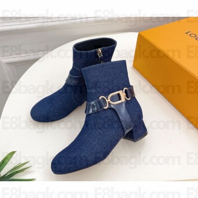 Louis Vuitton Heel 3.5cm westside Ankle Boots Blue 2024