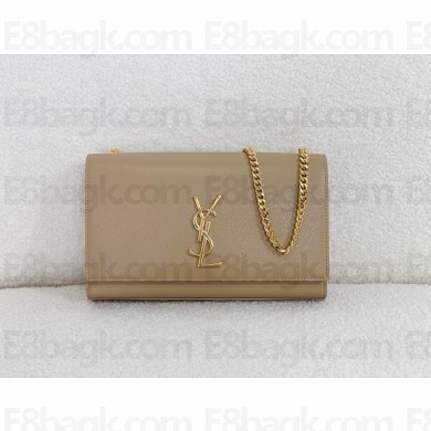 Saint Laurent Kate Medium Bag In grained leather nude with gold hardware 2024(original quality)