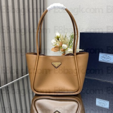 prada Leather mini tote bag 1BG539 CARAMEL 2024