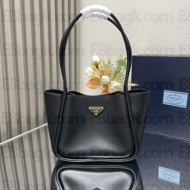 prada Leather mini tote bag 1BG539 BLACK 2024