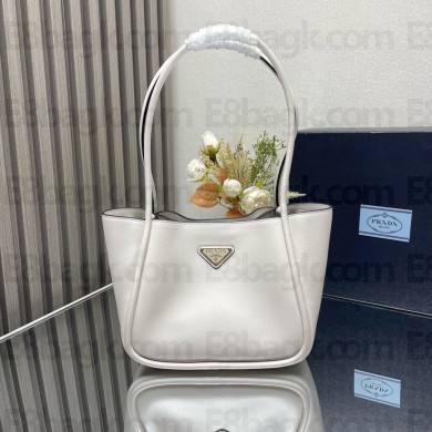 prada Leather mini tote bag 1BG539 WHITE 2024