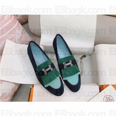 Hermes Royal loafer with fringe and signature "H" detail 02 2023