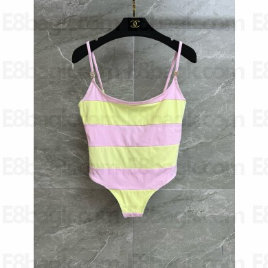 Chanel Stretch Jersey yellow & Pink Swimsuit P76186 2024