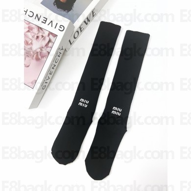 MIU MIU black cotton socks 2024