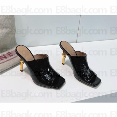 Bottega Veneta Heel 9.5cm knot Mules in Alligator pattern leather black 2024