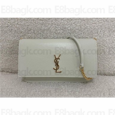 Saint laurent cassandre phone holder in smooth leather white 2025 (original quality)
