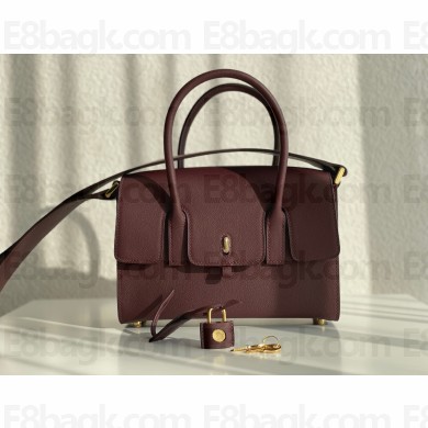 HERMES NEW DRAG 22 BAG BURGUNDY IN EVERCOLOR LEATHER 2023(HANDMADE)
