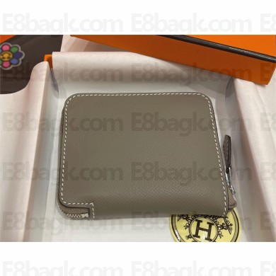 HERMES SILK'IN COMPACT WALLET IN ORIGINAL EPSOM LEATHER ETAIN 2023
