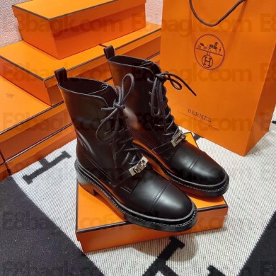 Hermes Funk ankle boot in glazed calfskin black 2023