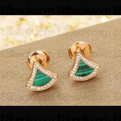 BVLGARI DIVAS’ DREAM DIAMOND EARRINGS PINK GOLD/GREEN