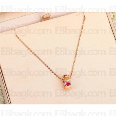BVLGARI Serpenti Viper NECKLACE PINK GOLD/RED