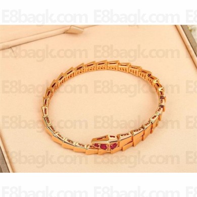 BVLGARI Serpenti Viper bracelet PINK GOLD/RED