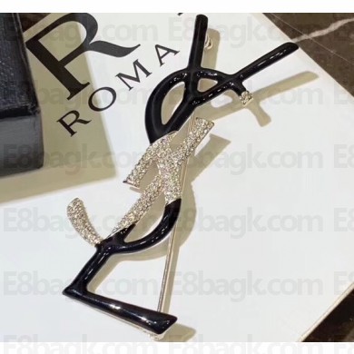 Saint Laurent OPYUM ysl Brooch in Metal Enamel and Crystals 587991