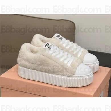 Miu Miu white Shearling sneakers 5E988D 2023