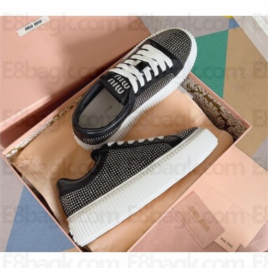 Miu Miu Suede and smooth leather sneakers 5E043E black 2023