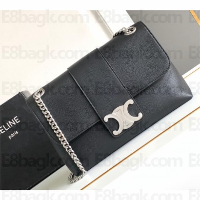 Celine Medium Victoire Bag in SUPPLE CALFSKIN Black/SILVER 2024