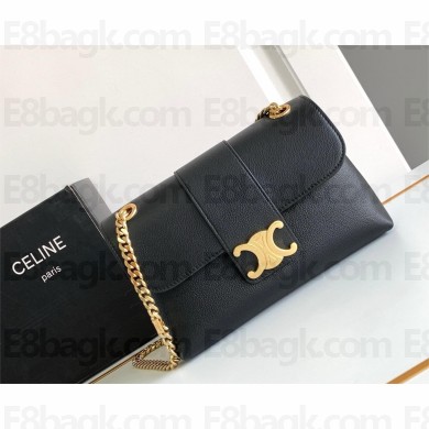 Celine TEEN Victoire Bag in SUPPLE CALFSKIN Black/GOLD 2024