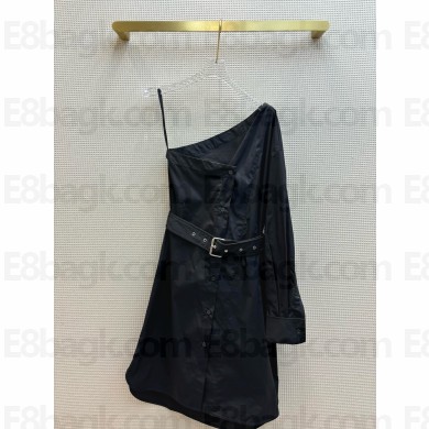 dior Black Cotton Poplin Asymmetric Shirt 2024