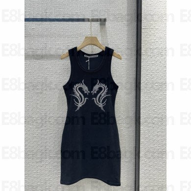 ALEXANDER WANG DRAGON CRYSTAL HOTFIX TANK MINIDRESS BLACK 2024