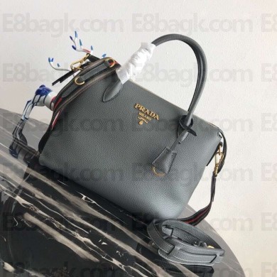 PRADA Calf leather TOTE bag 1BA157 gray