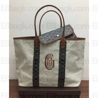Goyard Logo Print Saint Louis Pertuis Reversible Tote Beach PM/GM Bag Brown
