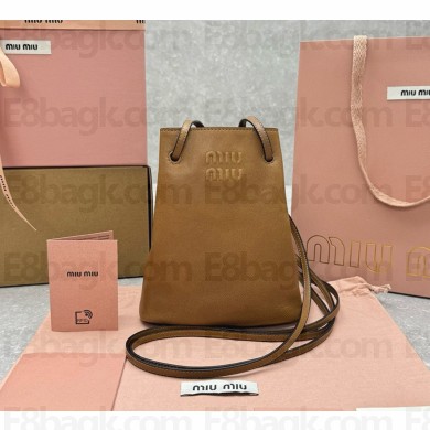Miu Miu Nappa leather mini-bag 5NF460 Oak 2024