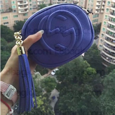Gucci Soho leather mini chain bag 353965 Blue
