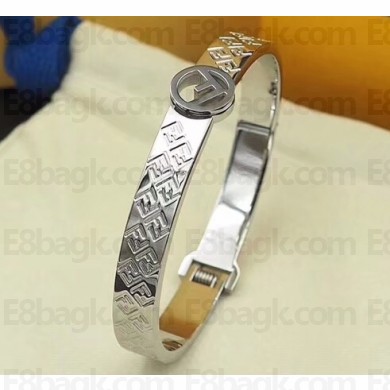 Fendi FF Logo Bracelet Silver