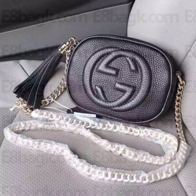 Gucci Soho leather mini chain bag 353965 Black