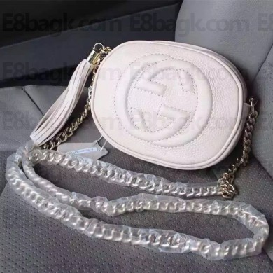 Gucci Soho leather mini chain bag 353965 White