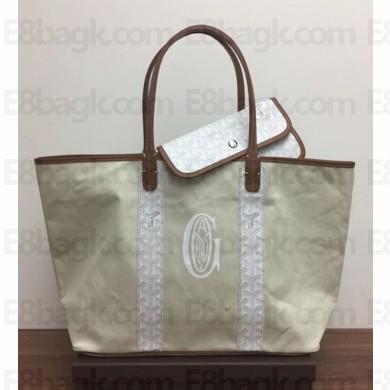 Goyard Logo Print Saint Louis Pertuis Reversible Tote Beach PM/GM Bag White