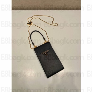 prada Saffiano leather mini-bag 1BP050 BLACK 2023