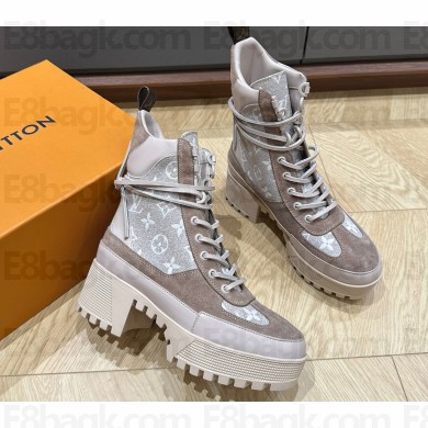 Louis Vuitton Laureate Platform Desert Boots in Monogram linen Beige 2023