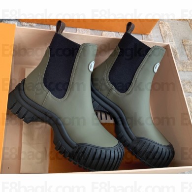 Louis Vuitton Ruby Flat Ankle Boots in Calf leather Green 2023