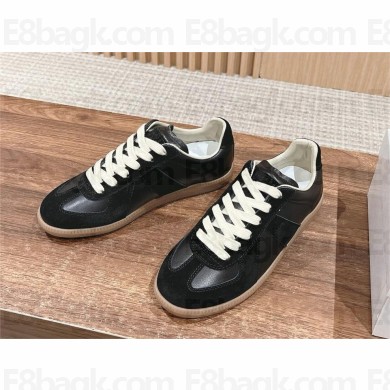 Maison Margiela Replica leather and suede sneakers black 2024