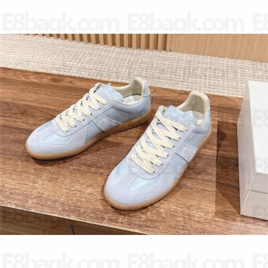 Maison Margiela Replica leather and suede sneakers sky blue 2024