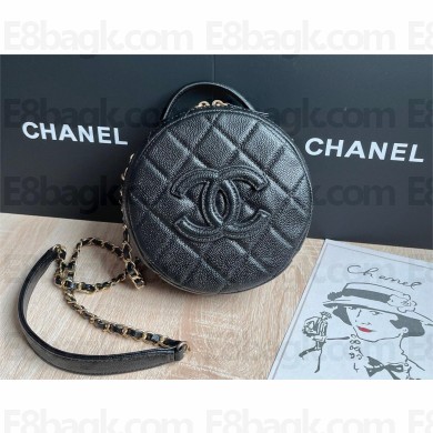 chanel Grained Calfskin & Gold-Tone Metal black Small Vanity Case AS3875 2023