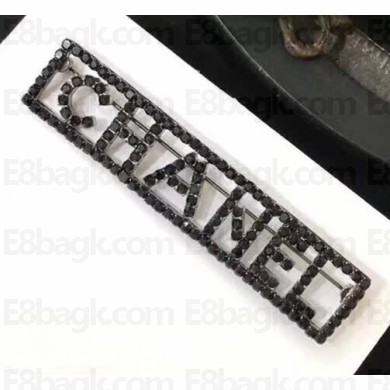 Chanel Logo Brooch Black 2018