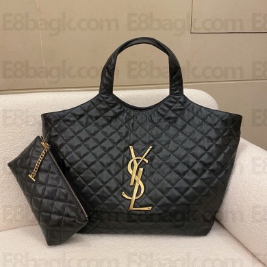 SAINT LAURENT icare maxi shopping bag in quilted lambskin black 698651 (ORIGINAL QUALITY)