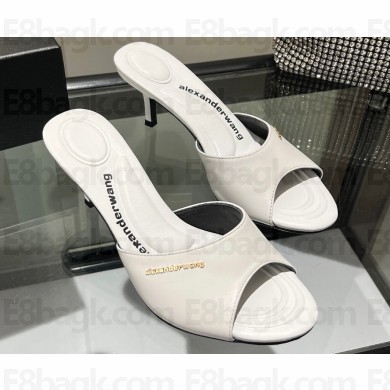 Alexander Wang Heel 6.5cm Lucienne Mules in Leather White 2024
