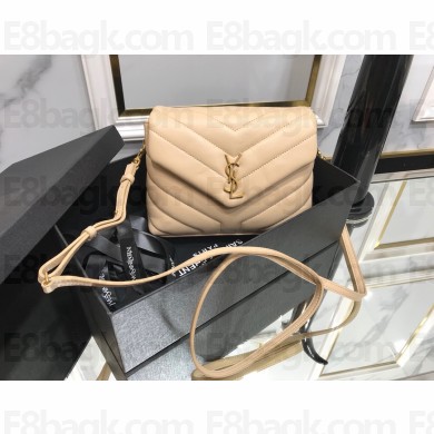 Saint Laurent Loulou Toy Bag in Matelassé "y" Leather 467072 apricot/gold