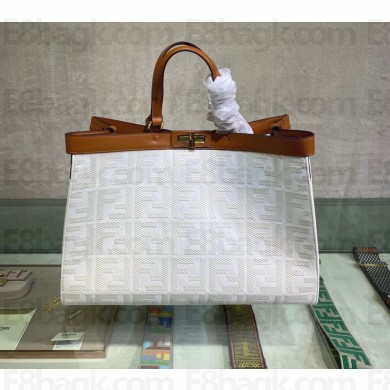 FENDI PEEKABOO X-TOTE WHITE canvas bag 2021