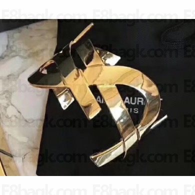 Saint Laurent Monogram Cuff bracelet in brass