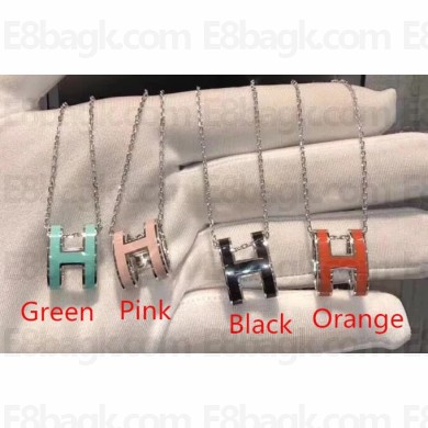 Hermes H Pendant Necklace Silver Chain 2018
