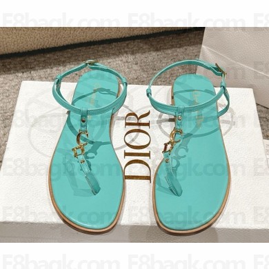 Dioriviera C'est Dior Thong Sandal green Calfskin 1111-2024
